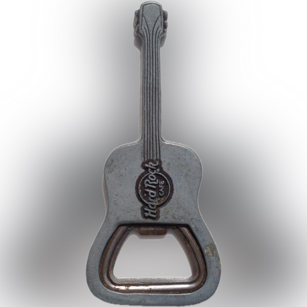 VTG HARD ROCK CAFE GUITAR BOTTLE OPENER COLLECTIBLE ORIGINAL PACKAGING 3 7/8”